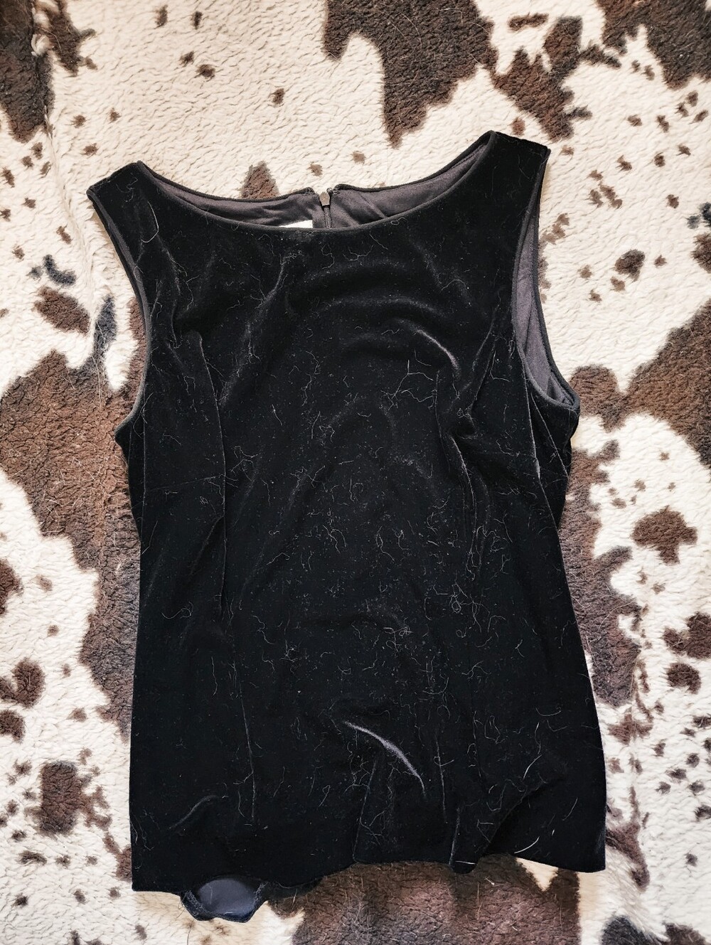 WOMEN'S 80'S/90'S VELOUR BLOUSE - BLACK